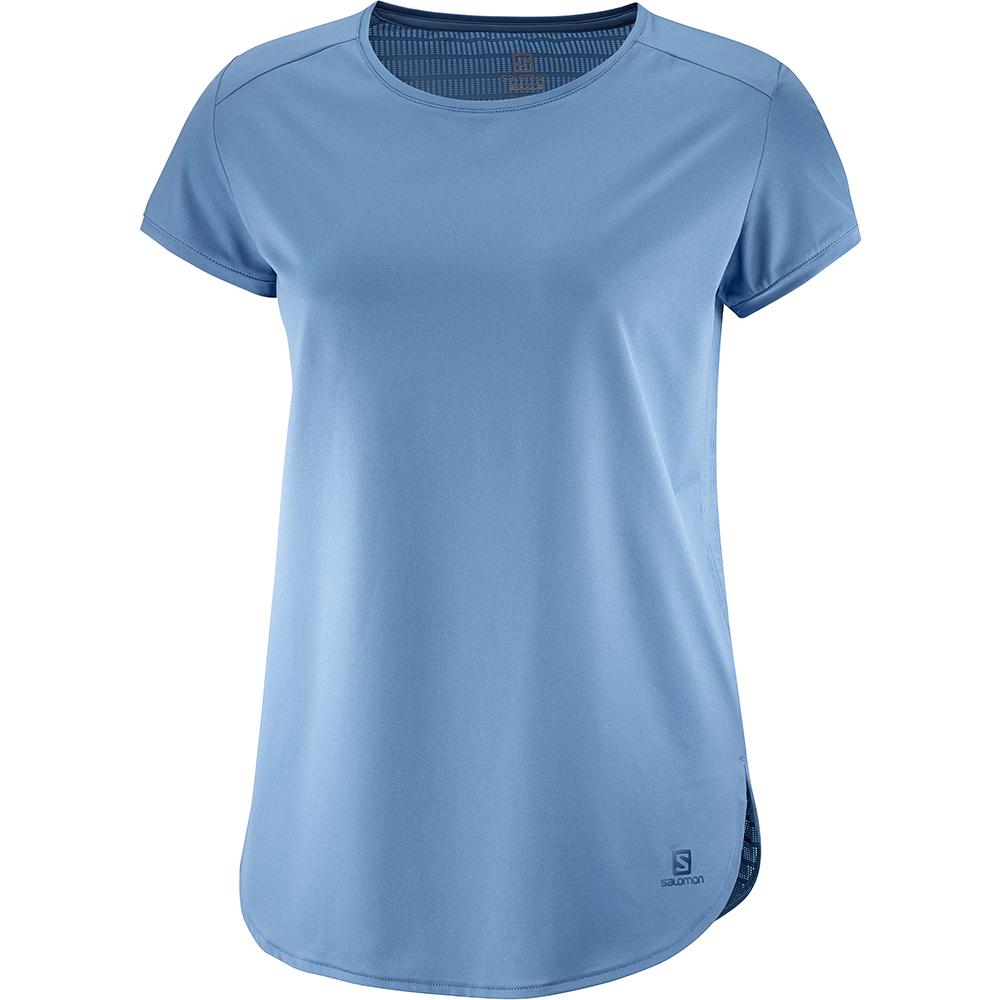 Camisetas Salomon Mujer Azules - Salomon Argentina COMET BREEZE W,498572-LEF